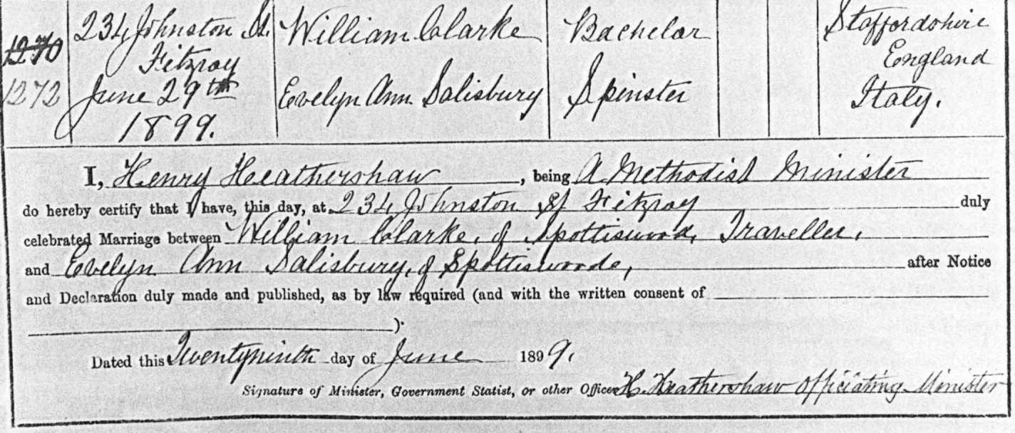 LH marriage register 1899