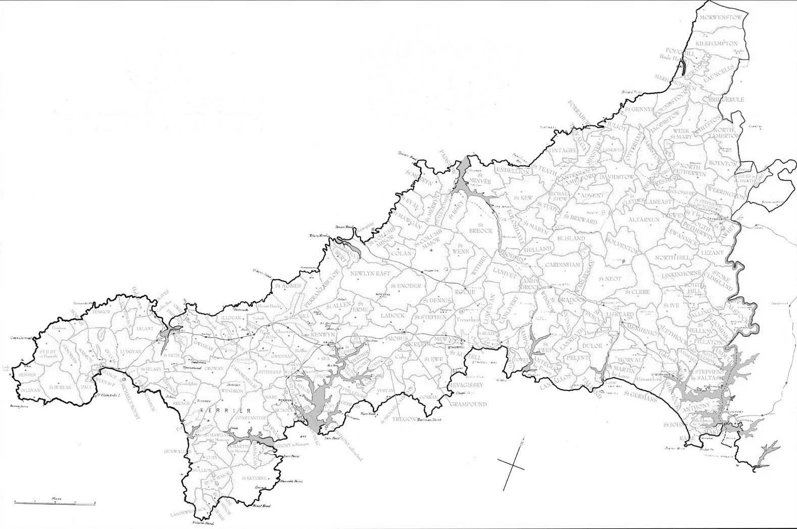 Cornwall parish map